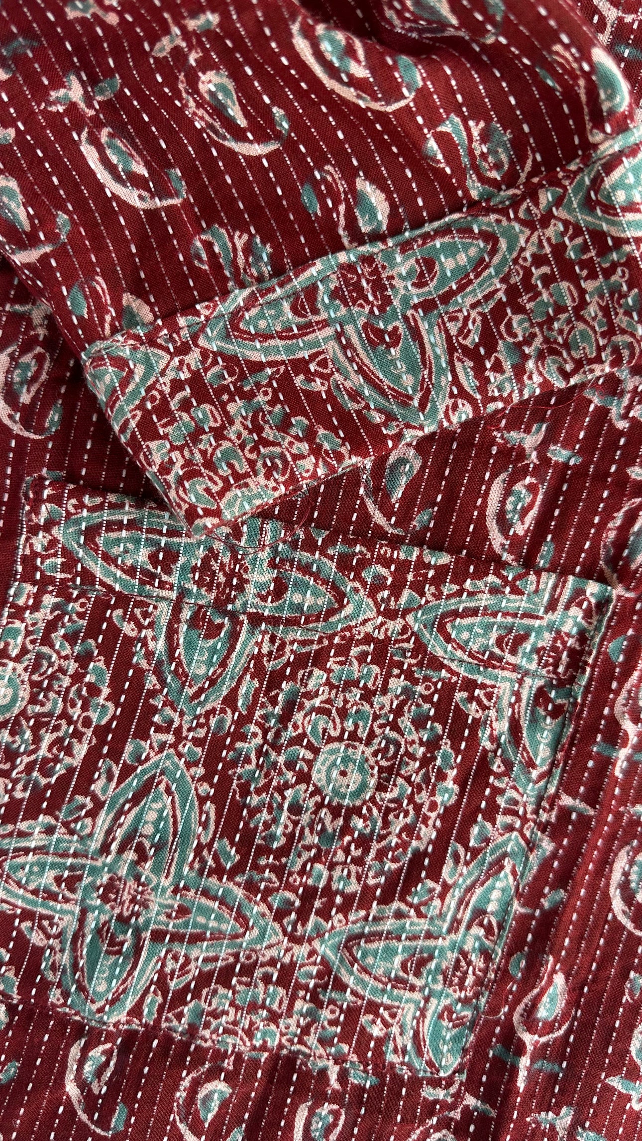 Gulnaar Maroon Kantha top