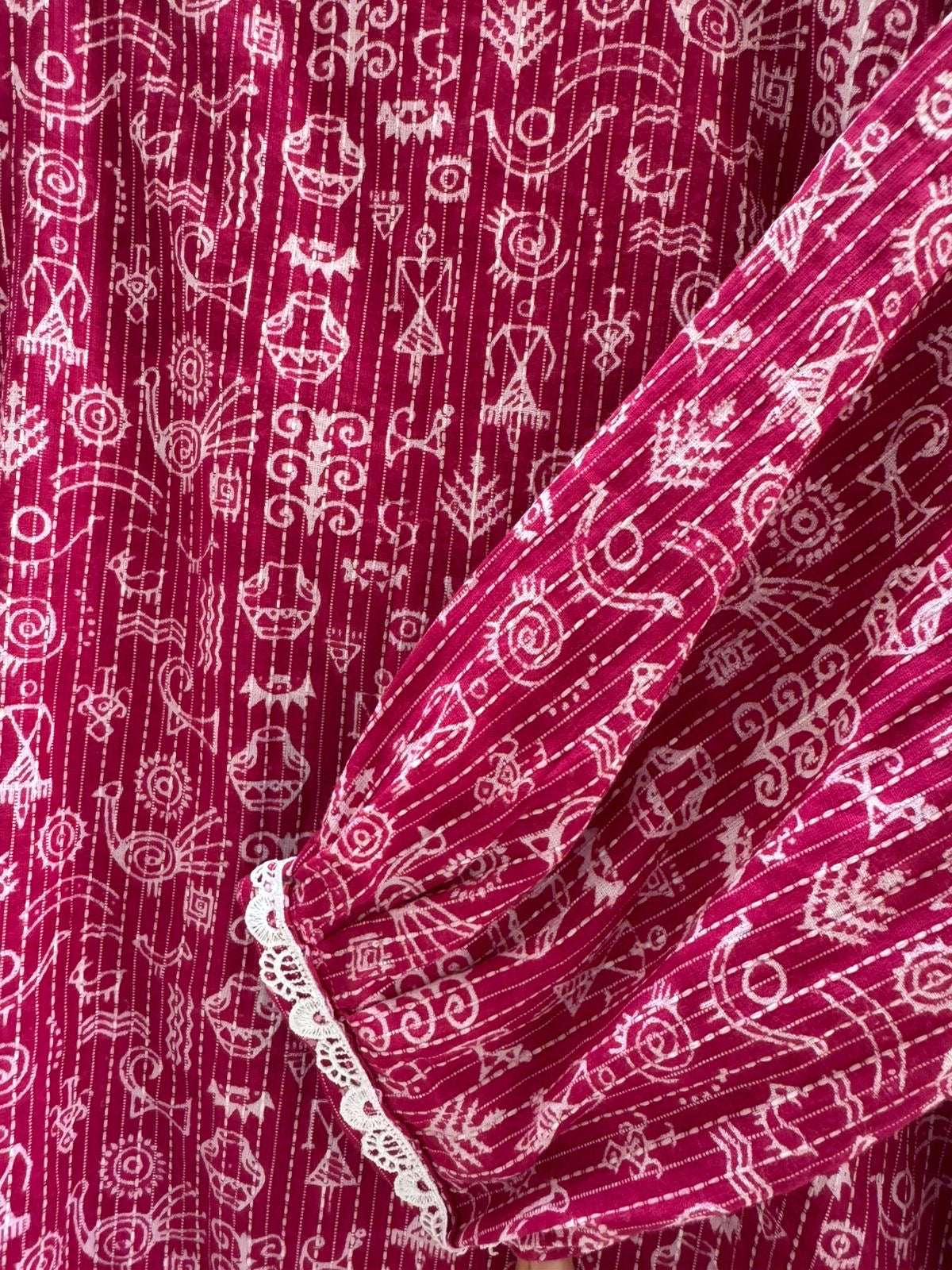 Rangrez Pink Lace Kurti Top