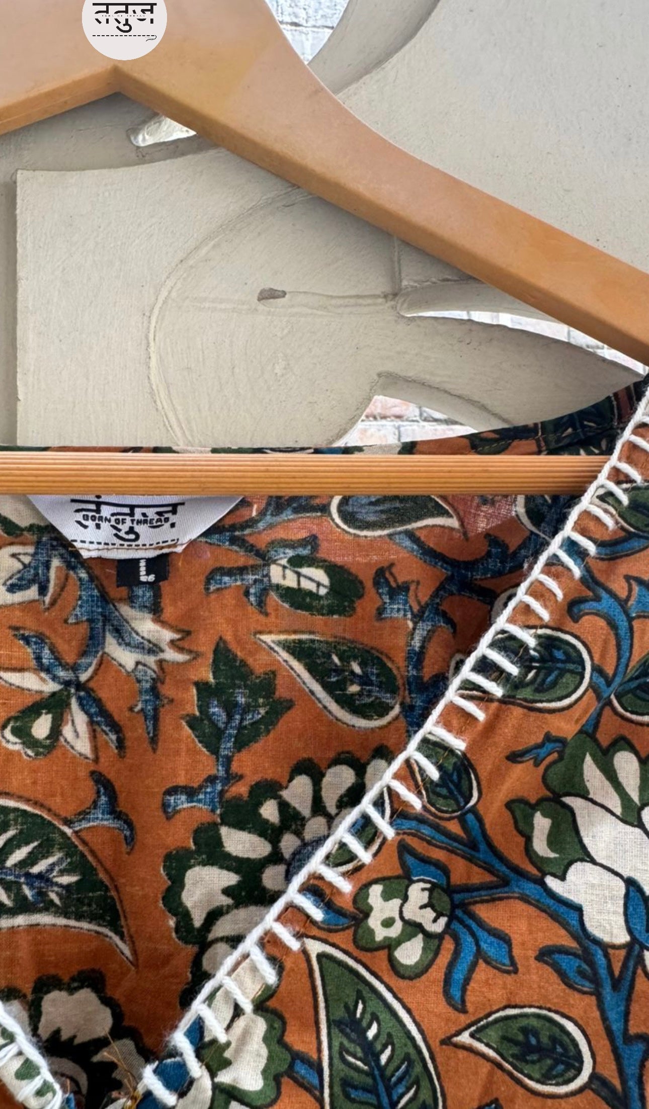 Rust Leaf Kalamkari Top
