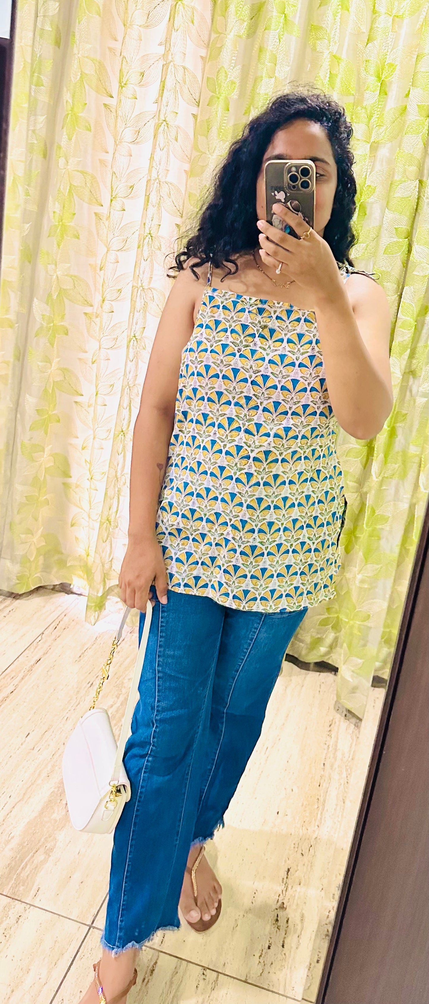 Phoolpatti Printed Strappy Top