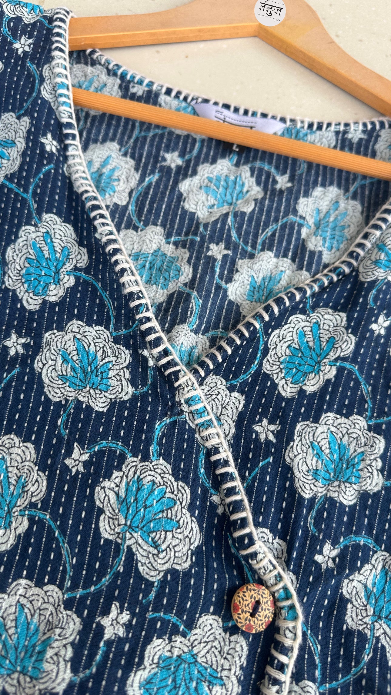 Blue Bloom Cotton Vest